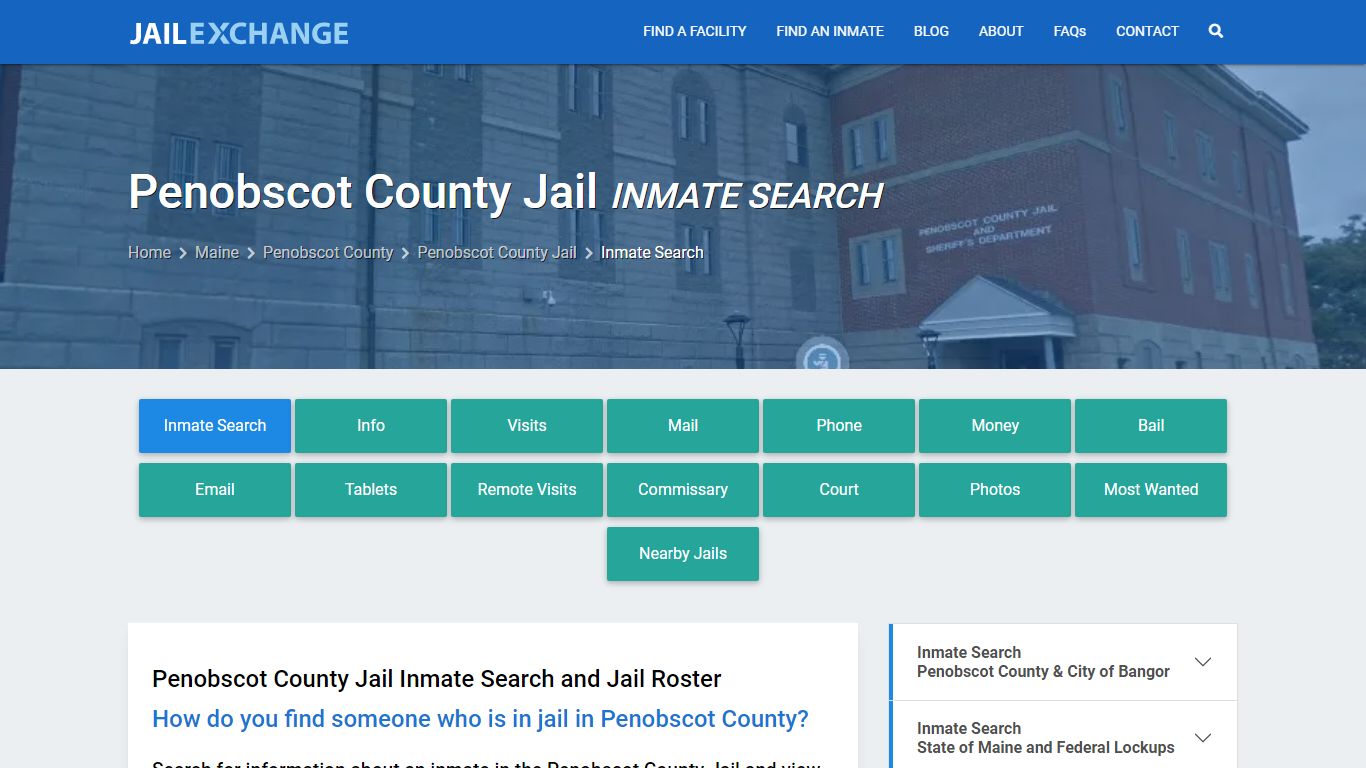 Inmate Search: Roster & Mugshots - Penobscot County Jail, ME